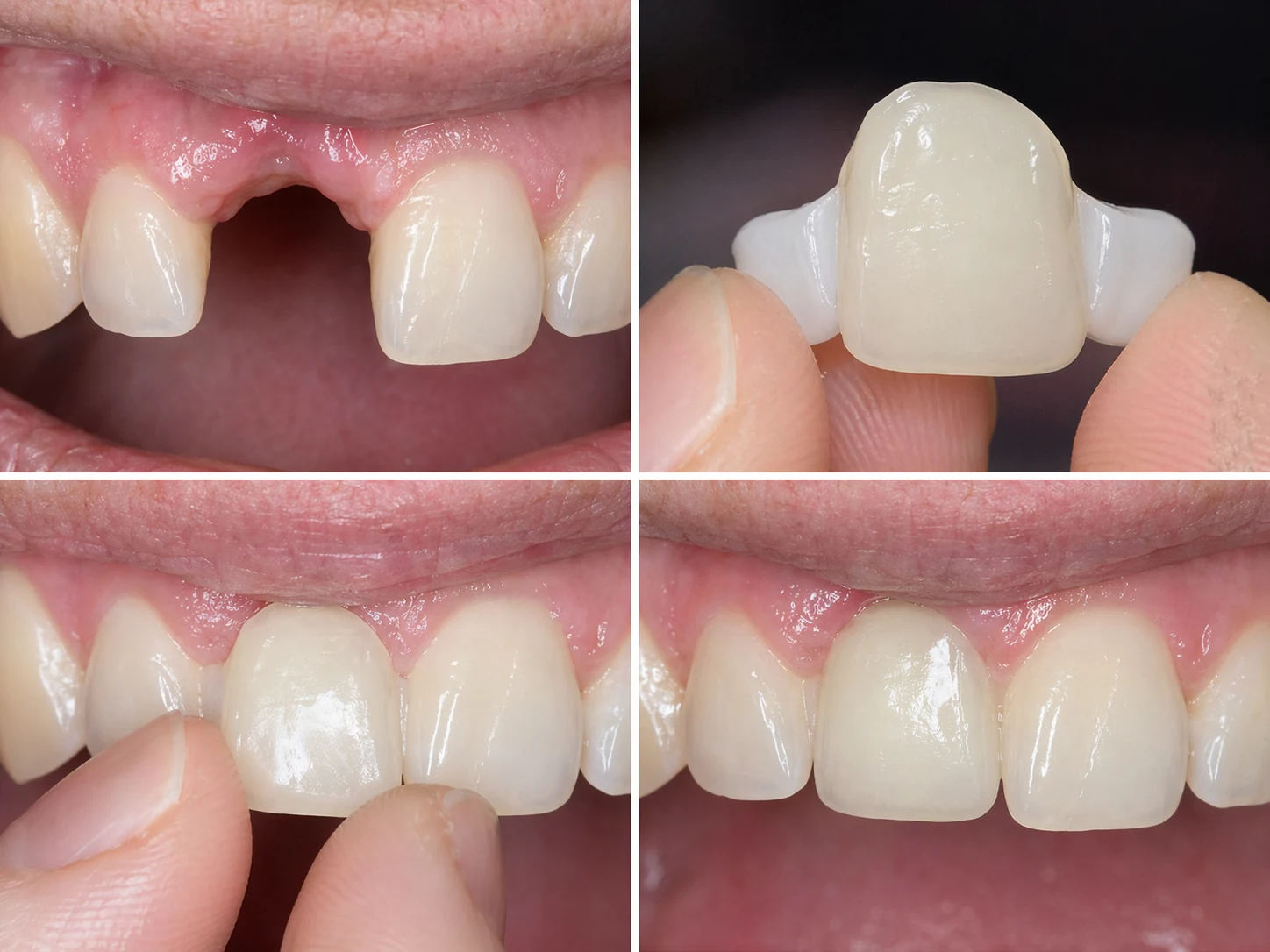 Guía visual: diente superior y premolar ausentes